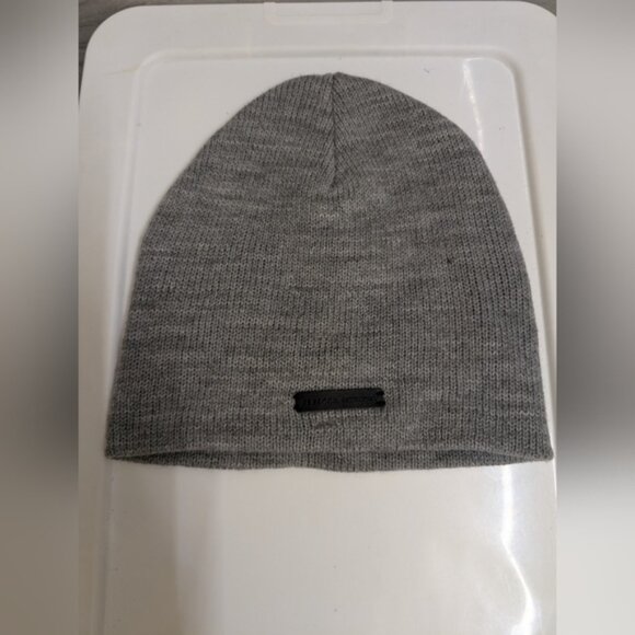 Rebecca Minkoff Womens Star Patch Sequin Beanie Heather Grey Winter Hat - Picture 4 of 8